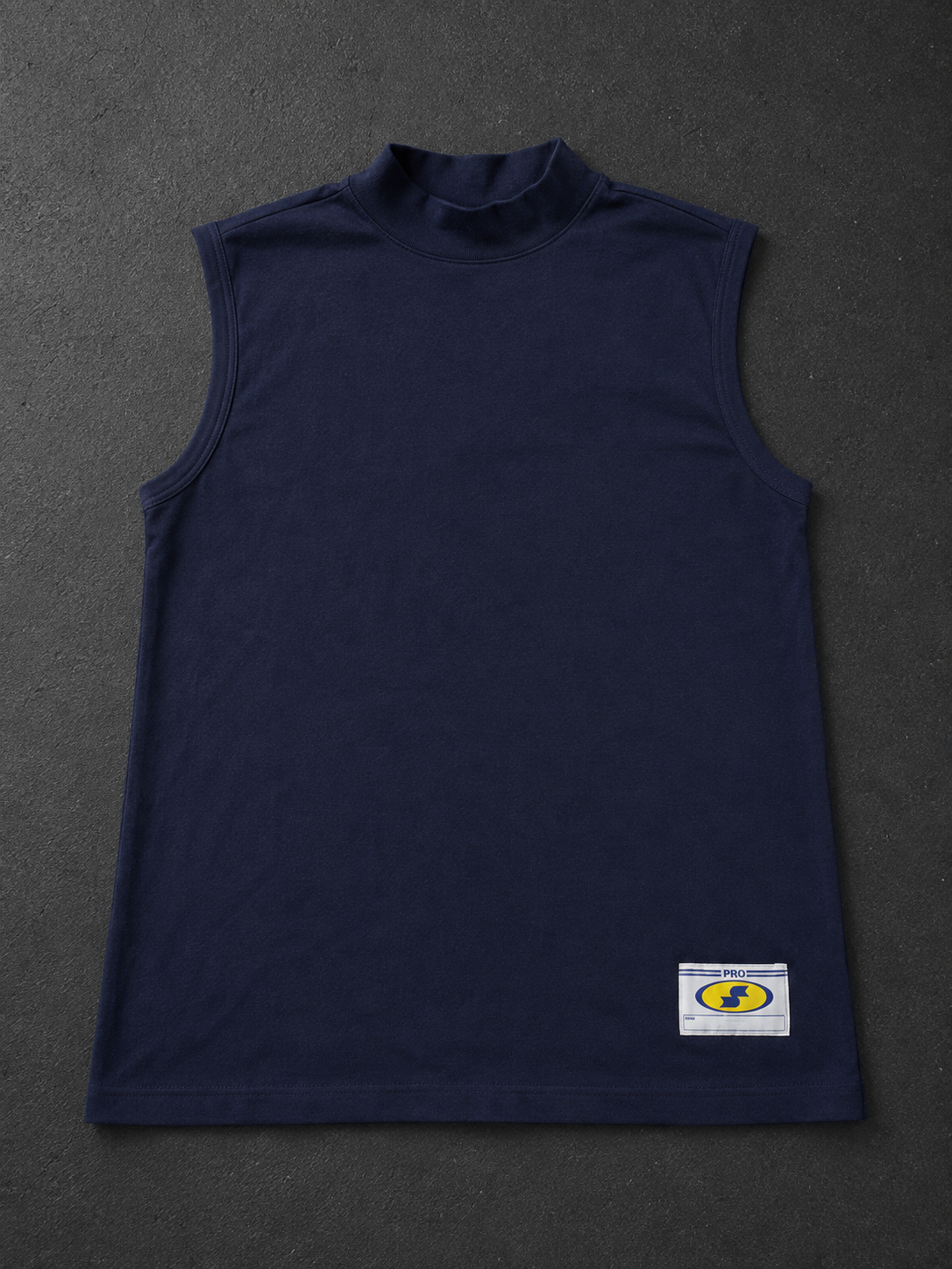 Navy Mock Neck Tank Top