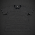 Charcoal Micro-Stripe Crew Neck T-Shirt