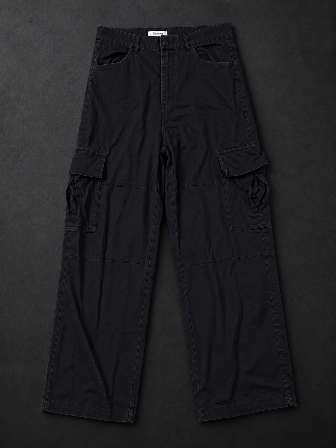 Black Cargo Utility Trousers