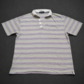 Simple Life Muted Green & Purple Striped Polo Shirt