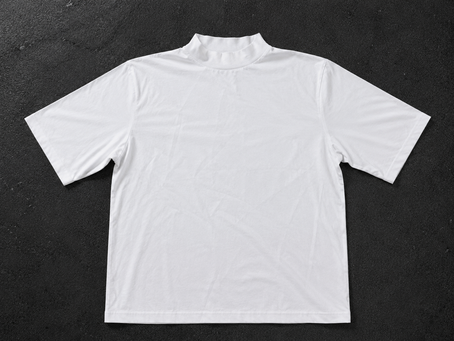 White Mock Neck T-Shirt