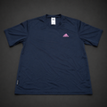 Adidas Navy Blue Performance T-Shirt with Pink Logo