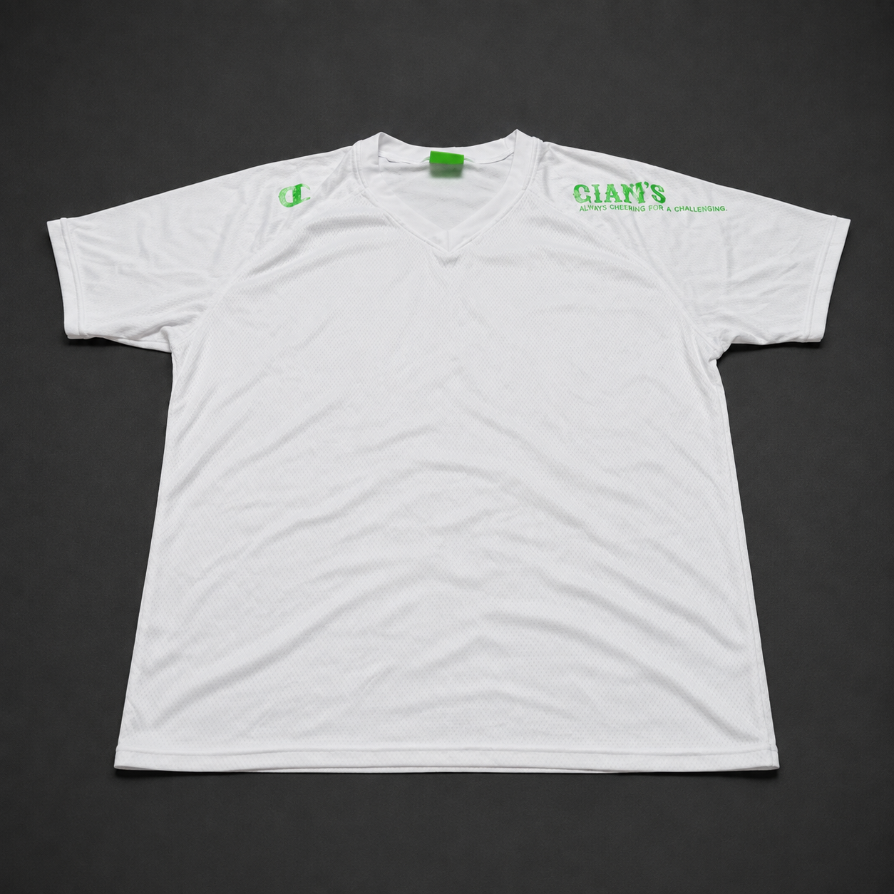 CIAN’S White V-Neck Performance Sports T-Shirt