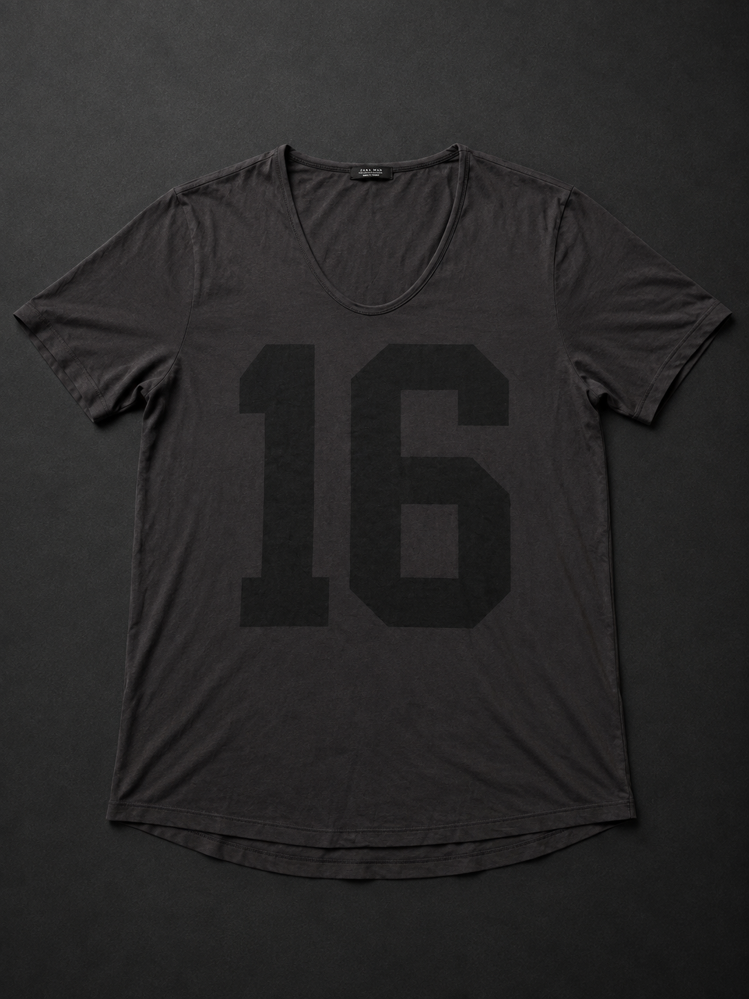 Charcoal Number 16 Zara Man T-Shirt