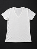 White Mesh V-Neck T-Shirt