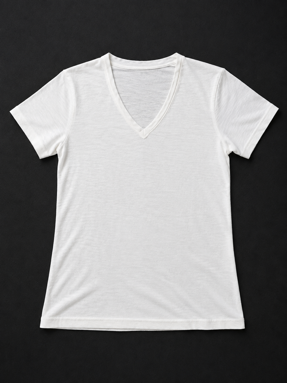 White Mesh V-Neck T-Shirt