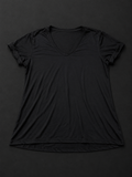 Black V-Neck Basic Tee