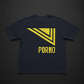 Vintage Geometric Graphic Print T-Shirt Black/Yellow