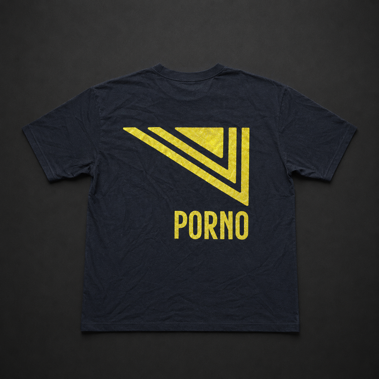 Vintage Geometric Graphic Print T-Shirt Black/Yellow