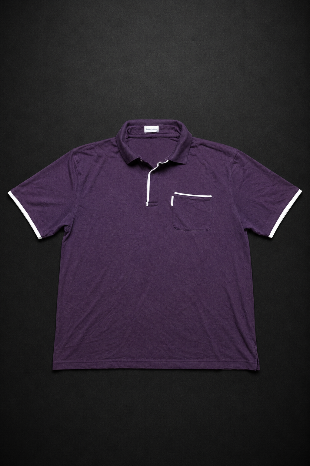 Vintage Purple Polo Shirt with White Trim