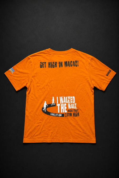 AJ Hackett Macau Tower Skywalk Orange T-Shirt Back