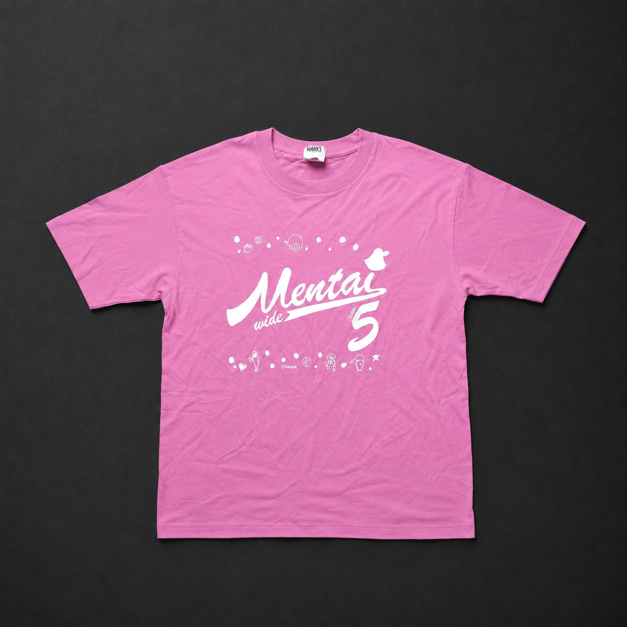 Fukuoka SoftBank Hawks Mentai Wide 5 Pink T-Shirt