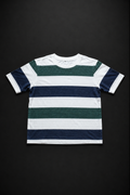 Vintage Striped Green, Navy & White T-Shirt