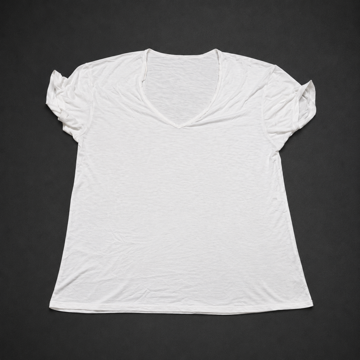 White V-Neck Relaxed Fit T-Shirt