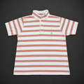Cream & Orange Striped Vintage Polo Shirt