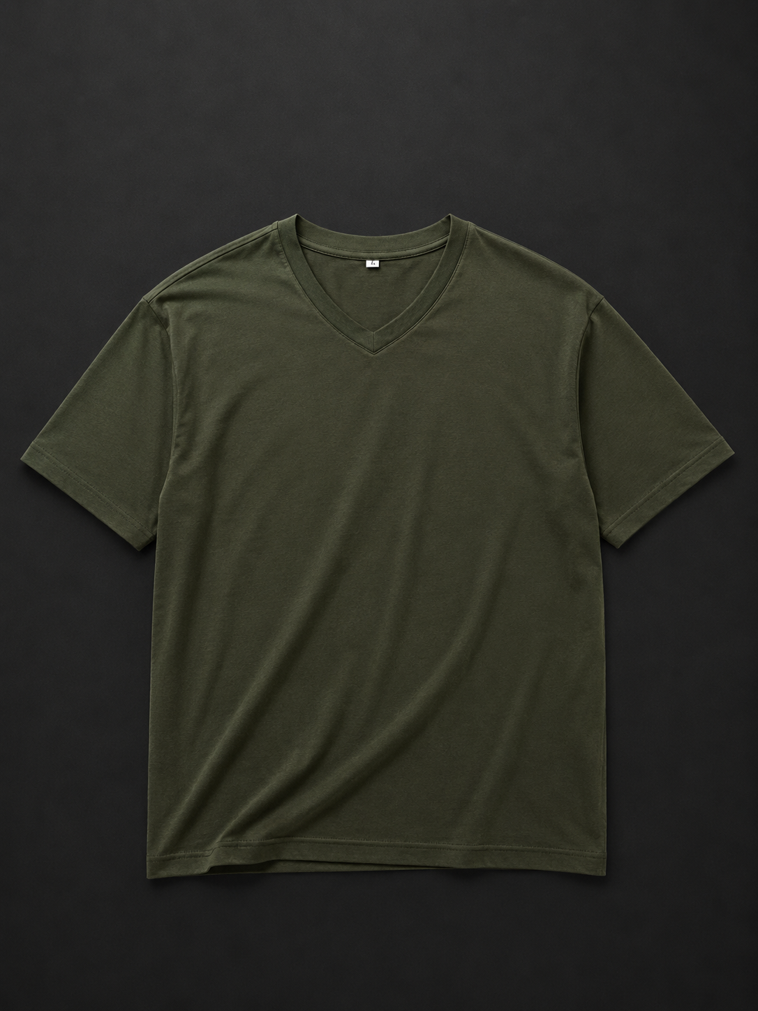 Olive Green V Neck Tee
