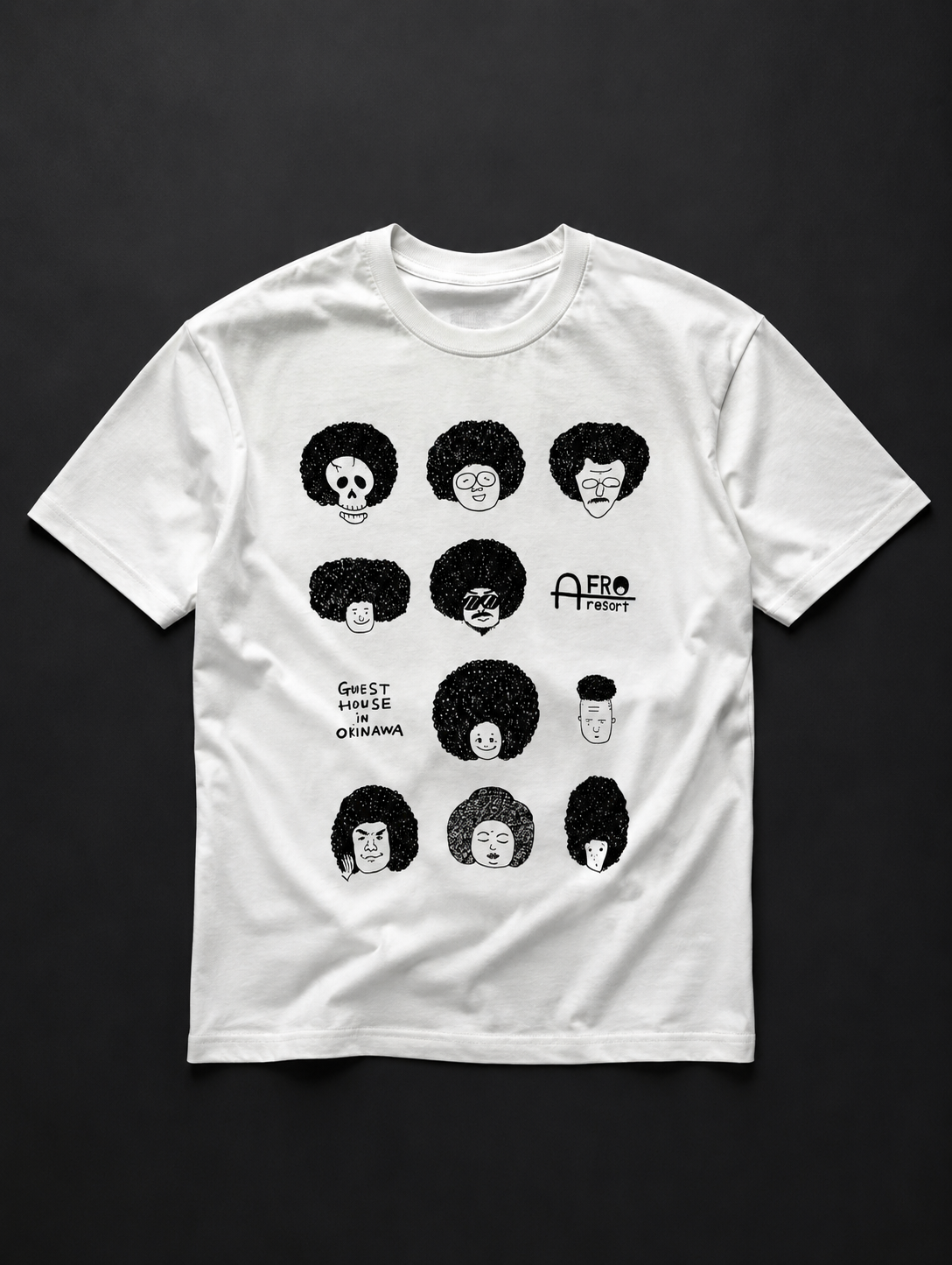 White Faces Graphic Tee small