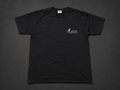 Black Small Chest Logo Tee from Quality Thrift, one-of-one pre-loved apparel listing