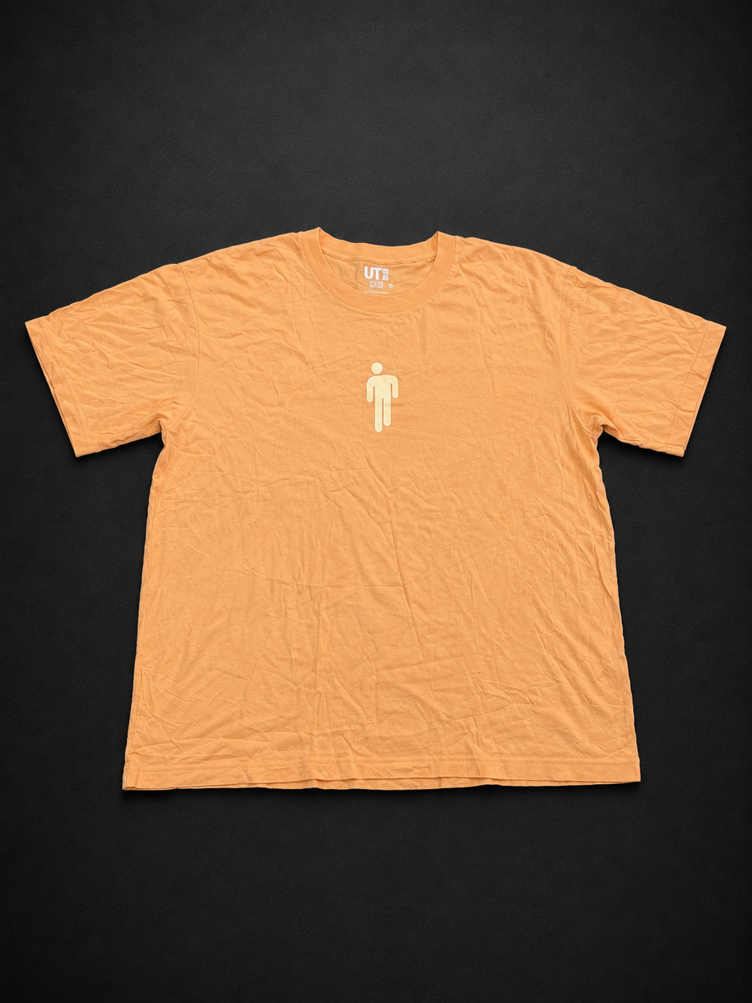 Peach Minimal Figure Graphic Tee from Quality Thrift, one-of-one pre-loved apparel listing
