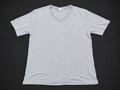Light Grey V-Neck Basic Tee from Quality Thrift, one-of-one pre-loved apparel listing