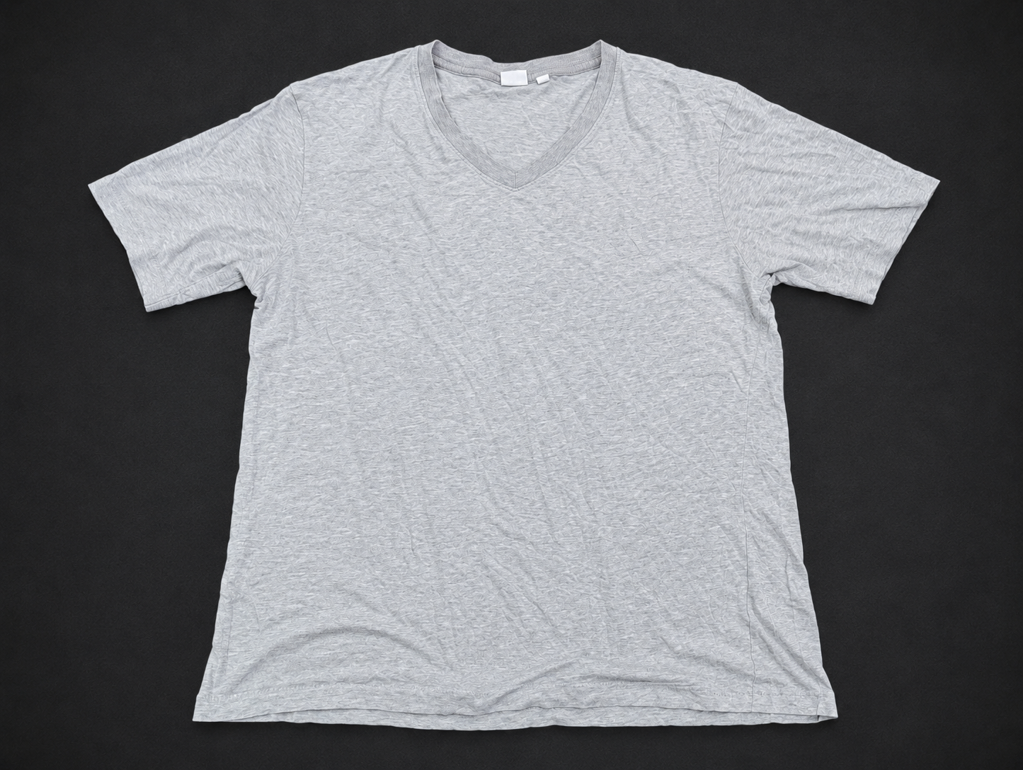 Light Grey V-Neck Basic Tee from Quality Thrift, one-of-one pre-loved apparel listing