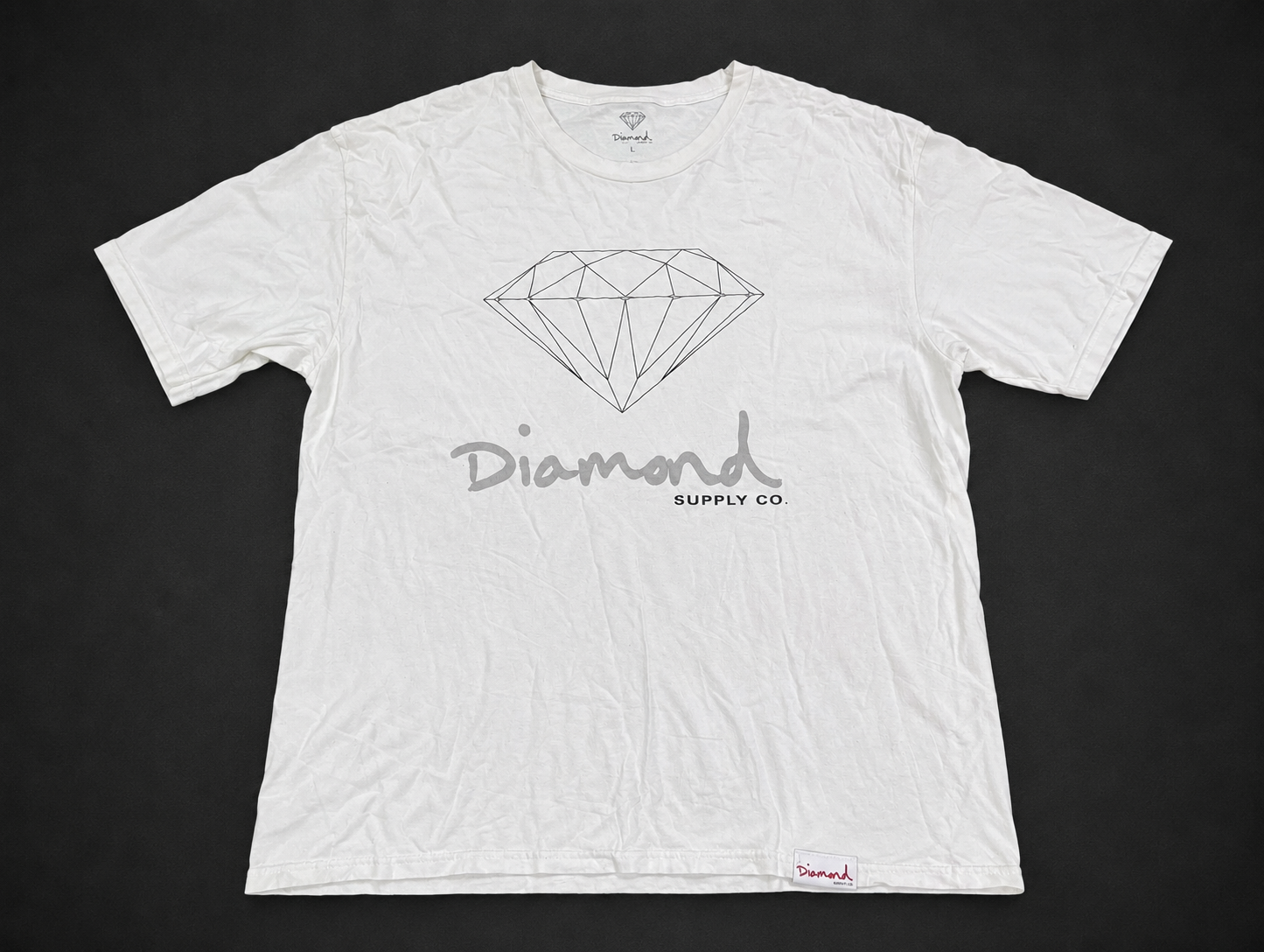 White Diamond Graphic Tee from Quality Thrift, one-of-one pre-loved apparel listing
