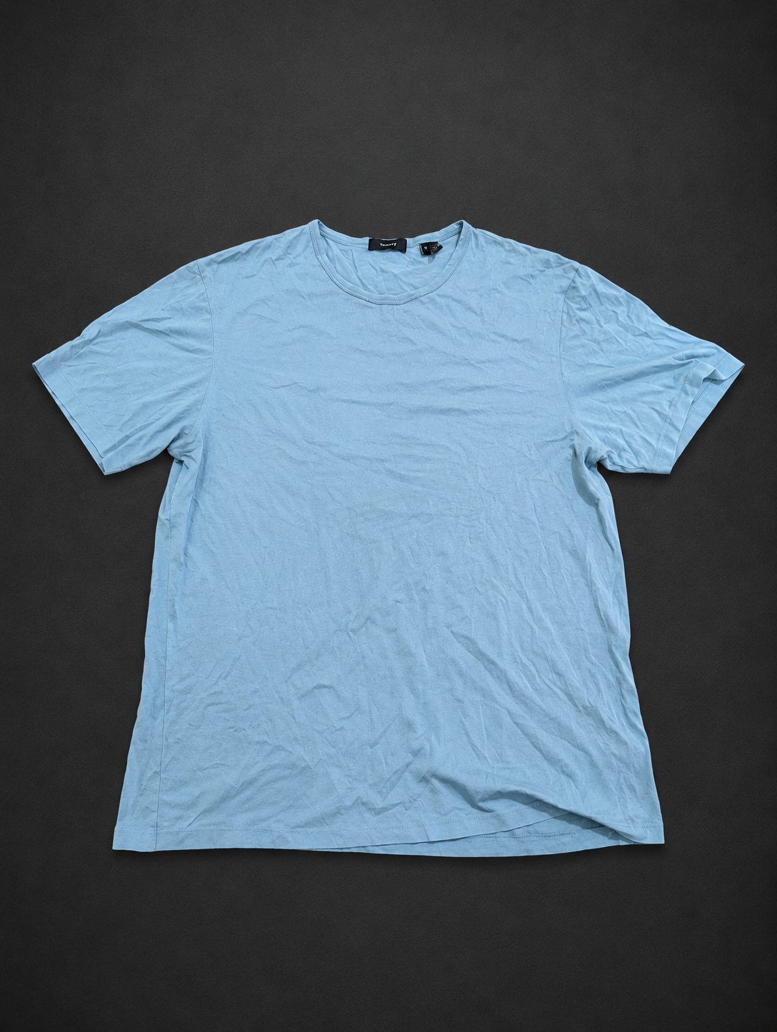 Light Blue Basic Crew Tee from Quality Thrift, one-of-one pre-loved apparel listing