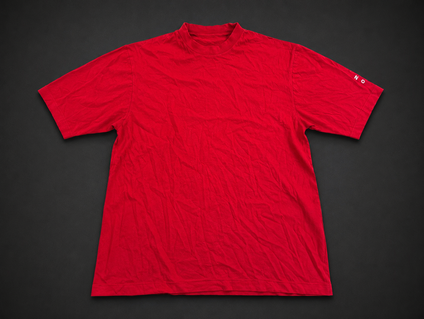 Red Mock Neck Athletic Tee from Quality Thrift, one-of-one pre-loved apparel listing