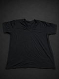 Black Draped V-Neck Tee from Quality Thrift, one-of-one pre-loved apparel listing