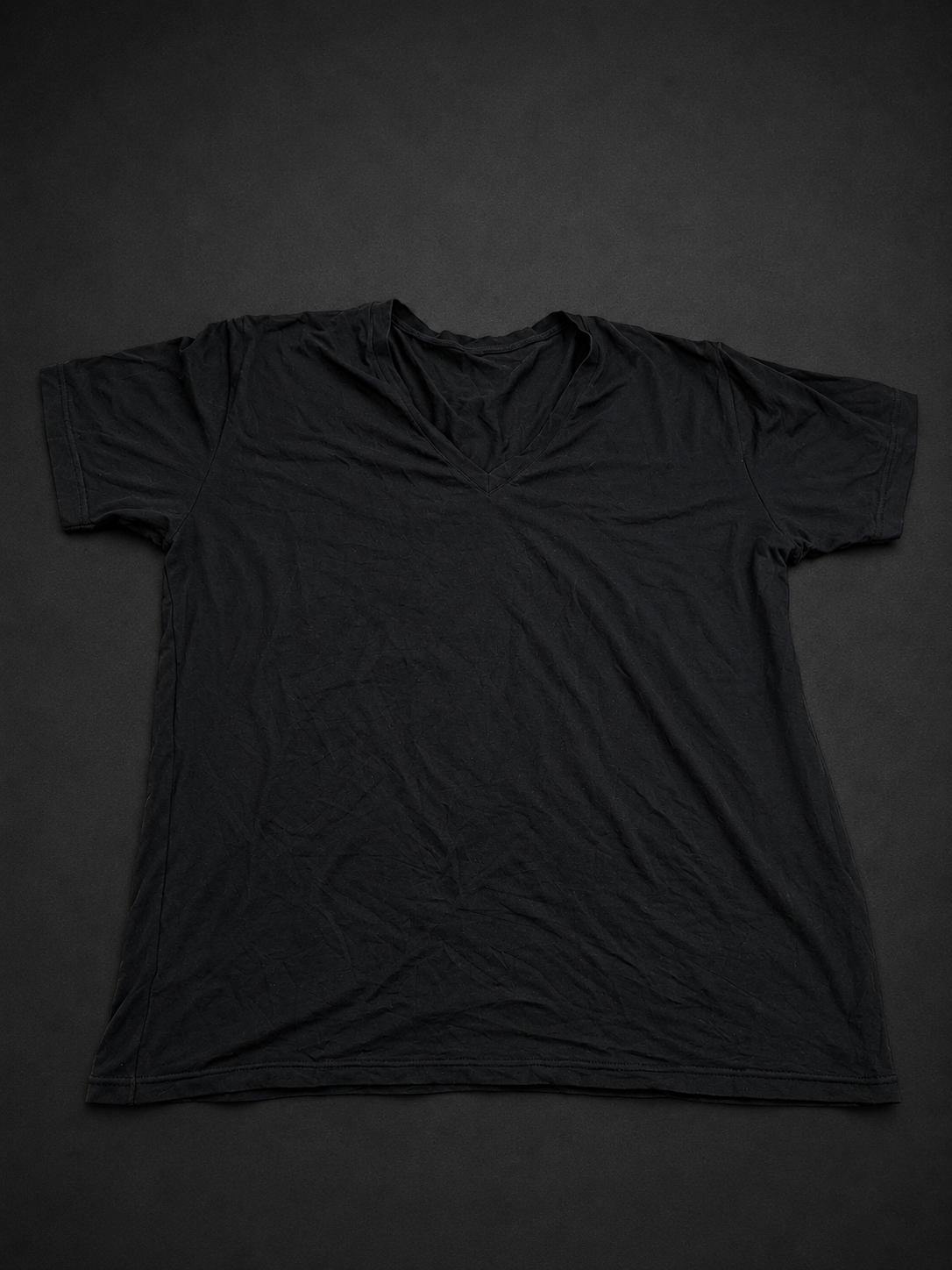 Black Draped V-Neck Tee from Quality Thrift, one-of-one pre-loved apparel listing