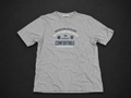 Grey Comfortable Collegiate Graphic Tee from Quality Thrift, one-of-one pre-loved apparel listing
