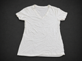 White V-Neck Fitted Tee from Quality Thrift, one-of-one pre-loved apparel listing