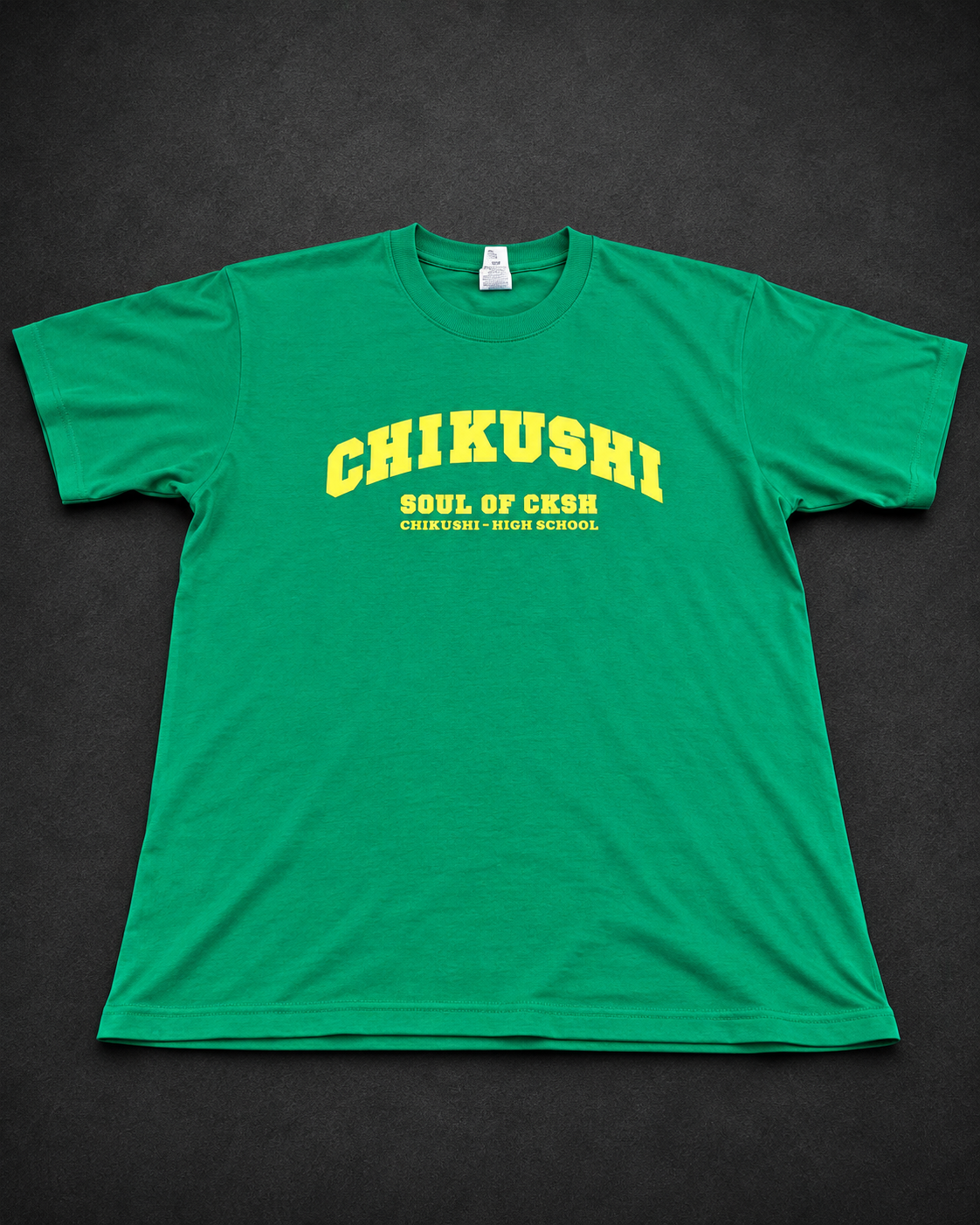 Green Chikushi Graphic Tee from Quality Thrift, one-of-one pre-loved apparel listing