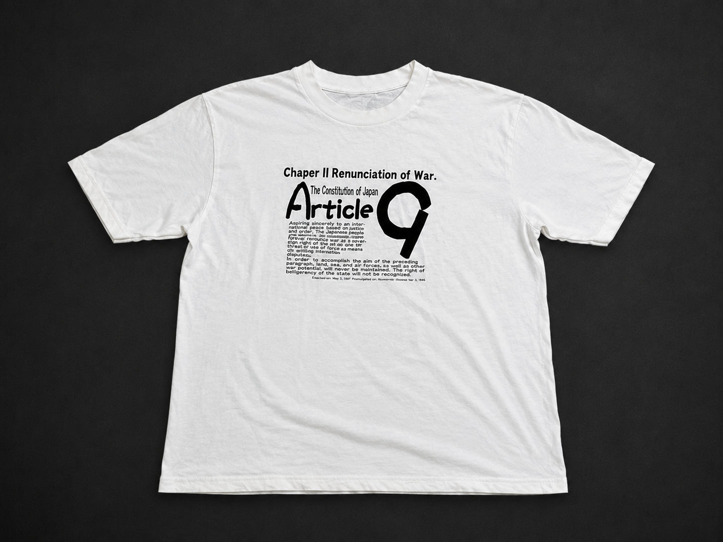 White Article 9 Graphic Tee from Quality Thrift, one-of-one pre-loved apparel listing