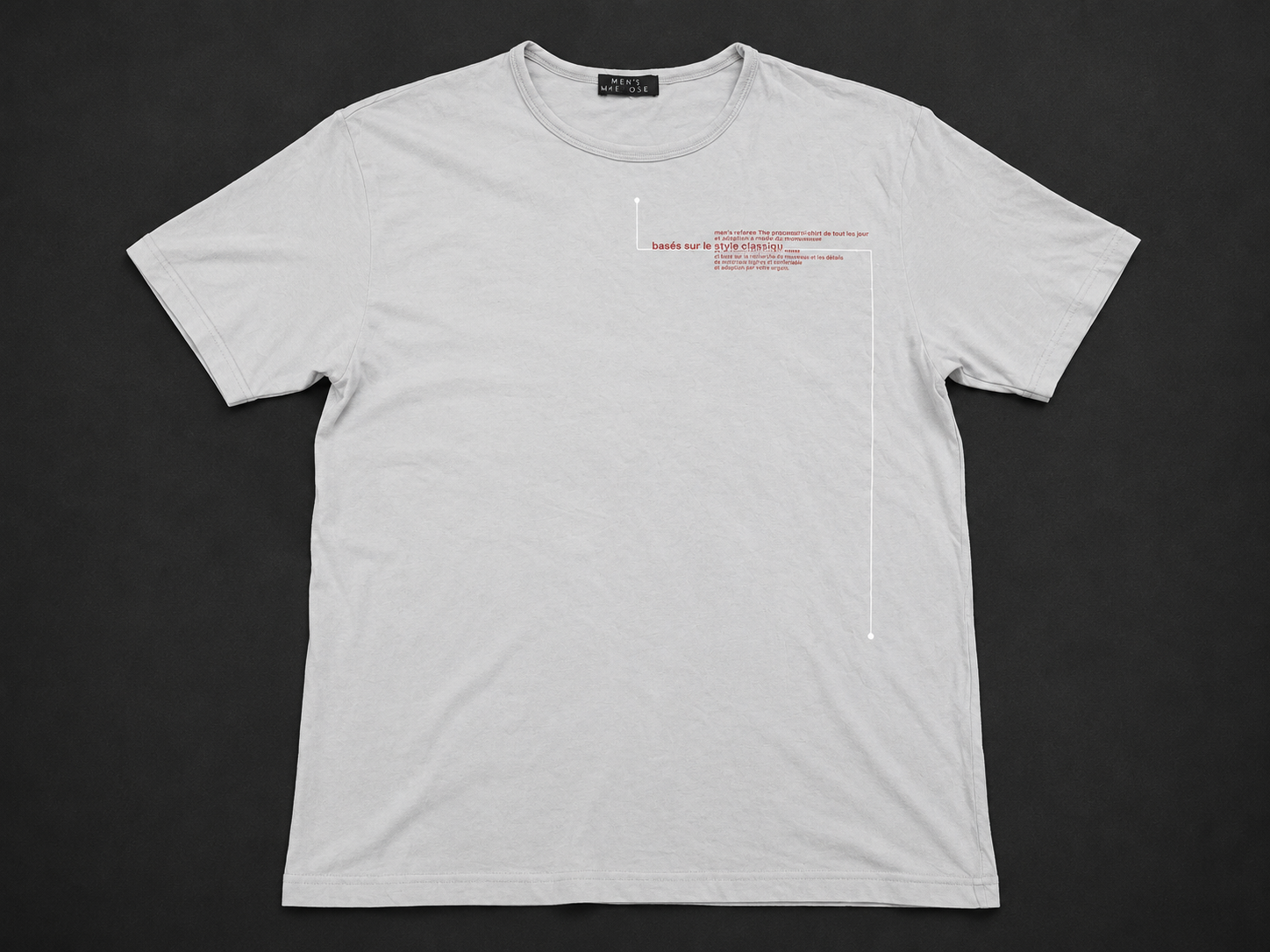White Minimal Red Text Tee from Quality Thrift, one-of-one pre-loved apparel listing