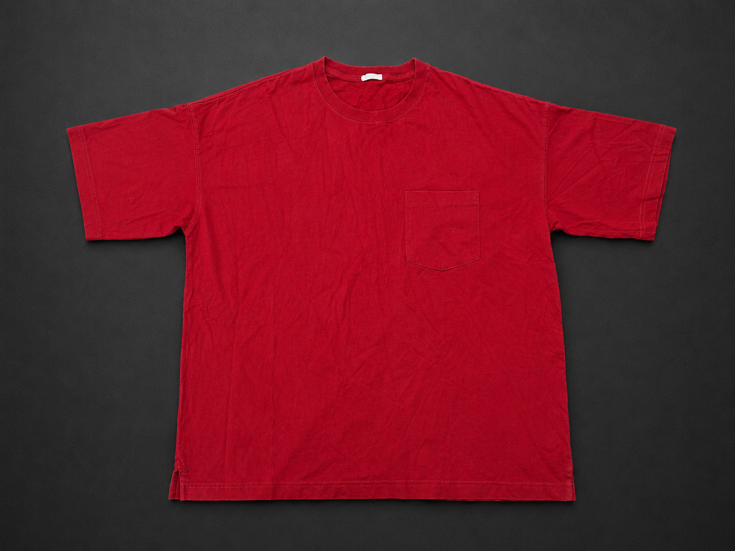 Red Oversized Basic Tee, one-of-one pre-loved apparel from Quality Thrift
