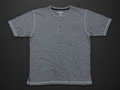 Grey Micro-Stripe Henley Tee, one-of-one pre-loved apparel from Quality Thrift