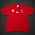 Red Rugby Event Front Graphic Tee, one-of-one pre-loved apparel from Quality Thrift
