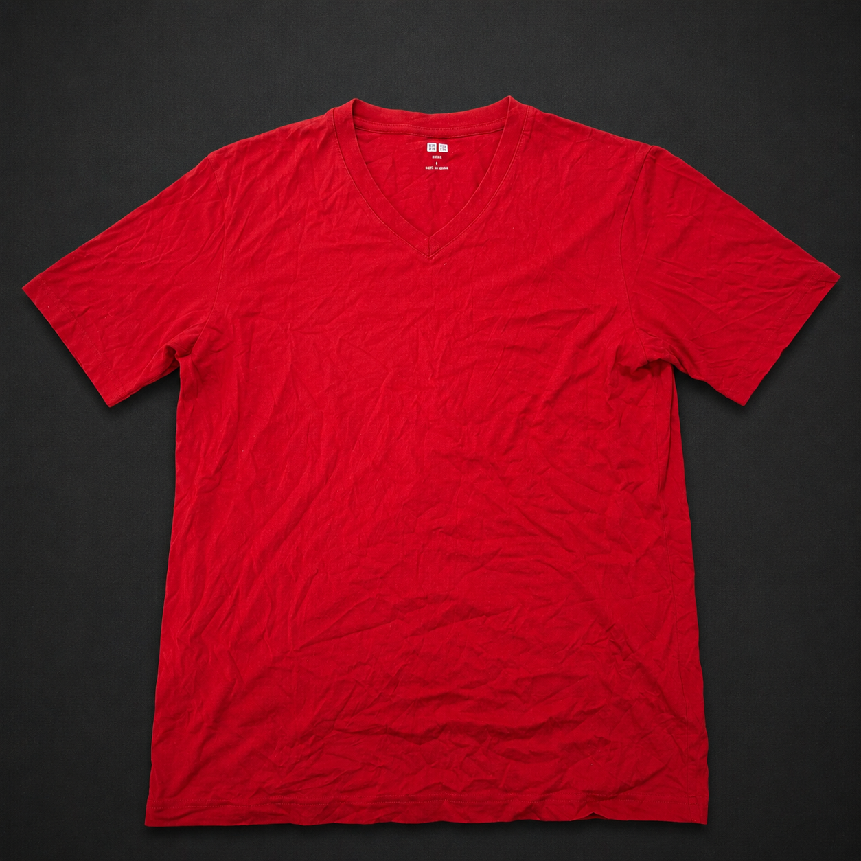 Red Classic V-Neck Tee, one-of-one pre-loved apparel from Quality Thrift