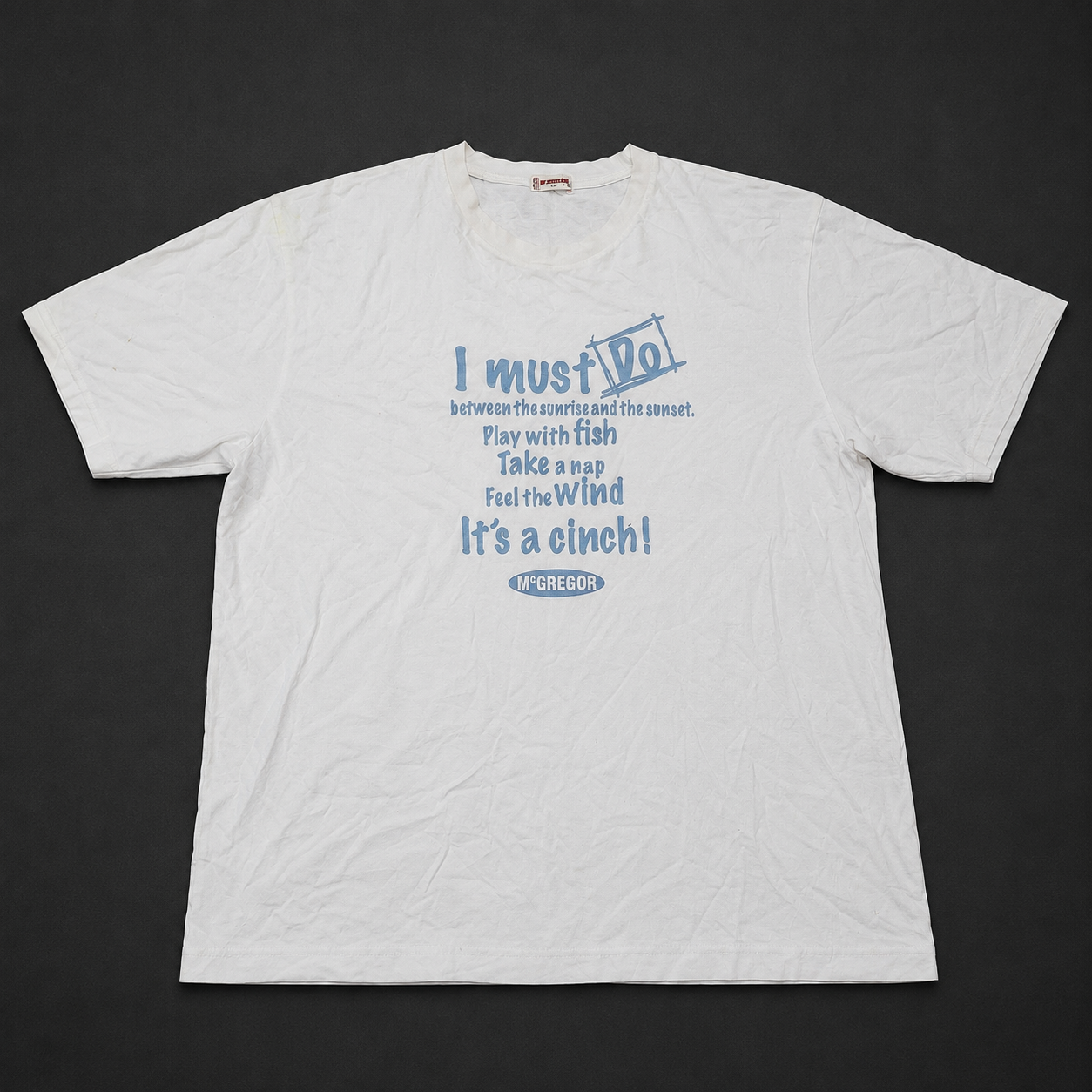 White Motivational Text Graphic Tee, one-of-one pre-loved apparel from Quality Thrift
