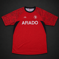 Red Black Football Jersey Tee, one-of-one pre-loved apparel from Quality Thrift